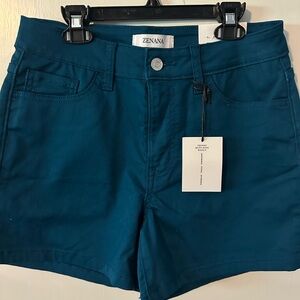 Zenana Outfitters High Waist Blue Shorts